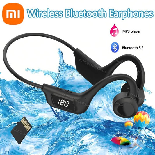 Xiaomi X7 Wireless Bone Conduction Earphone Sport Bluetooth Compatible Memory Card Digital Display With Mic For Sports Earbuds