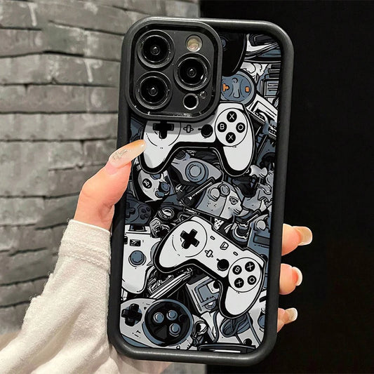 Case For iPhone 16E 14 16 Pro Max Cases iPhone 15 Case Game Controller Graphic Case For iPhone 11 12 13 XS X 7 8 Plus SE2 Cover