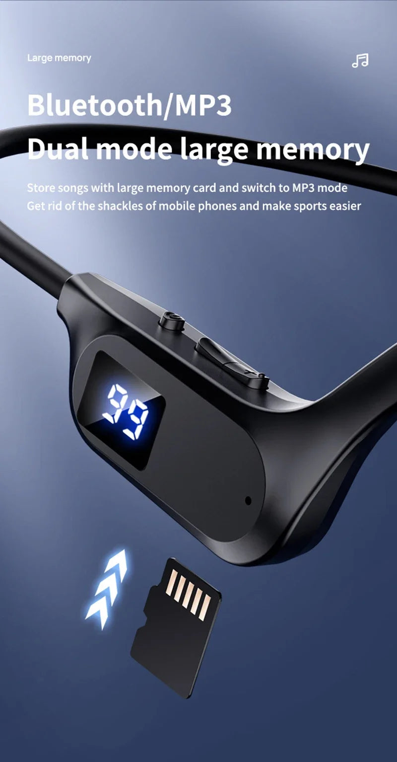 Xiaomi X7 Wireless Bone Conduction Earphone Sport Bluetooth Compatible Memory Card Digital Display With Mic For Sports Earbuds