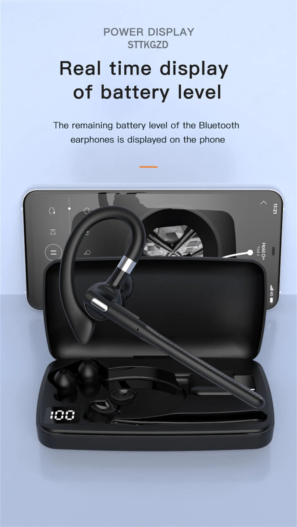 Wireless Headphones With Dual Microphone Bluetooth Earphone ENC Noise Cancelling Hands-free Headset Busines Auriculares Driving