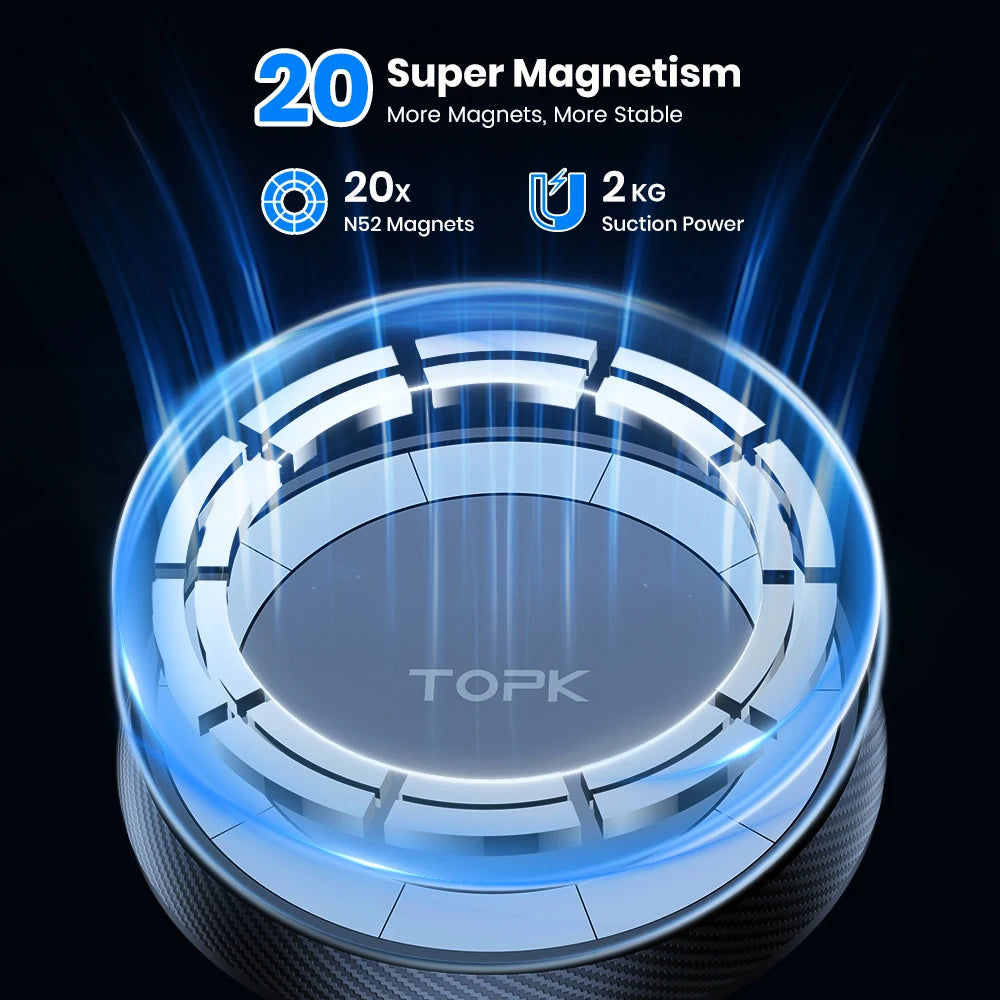 TOPK Fits MagSafe Car Mount for Universal Dashboard,