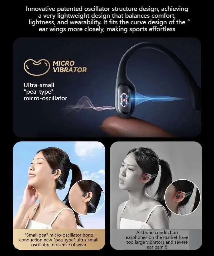 G06 Bone Conduction Bluetooth Earphones Waterproof Dual Mic Noise Reduction