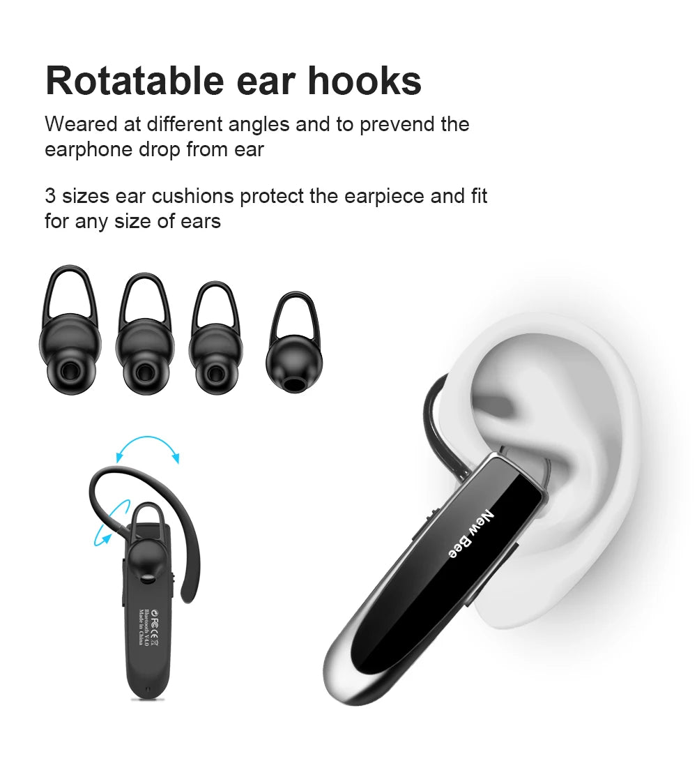 New Bee LC-B41 Bluetooth Wireless Headset V5. with Mic 24Hrs Talking Time