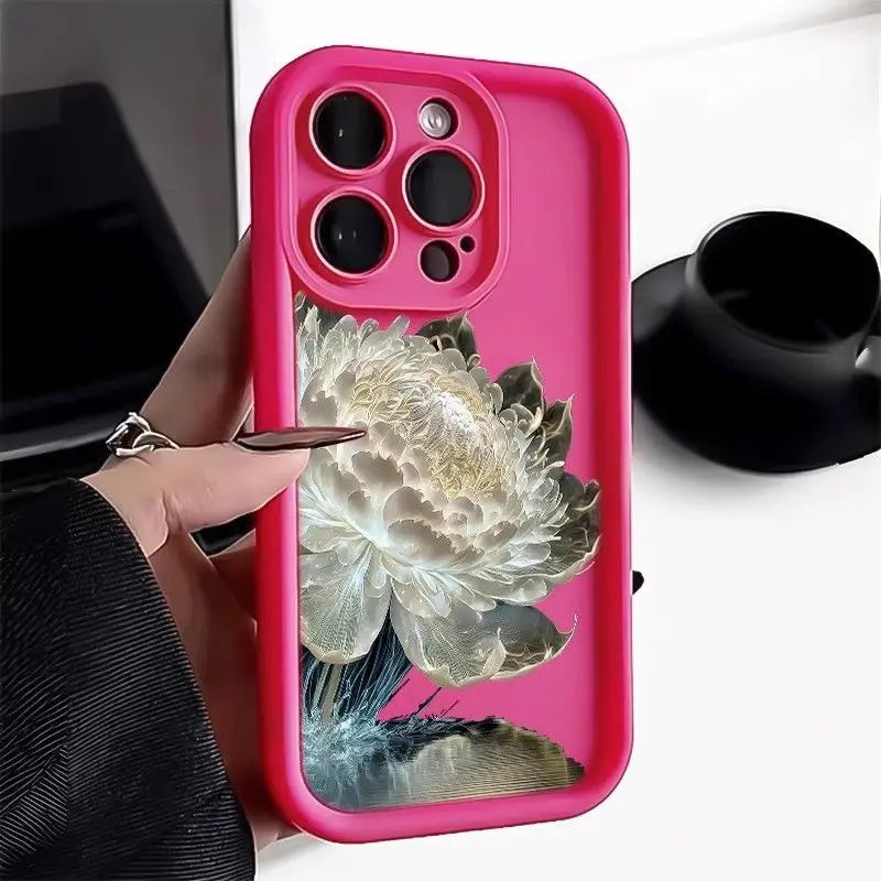 Flower Matte Phone Case for iPhone Shockproof Cover