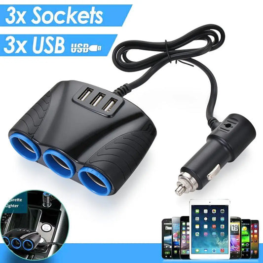 12V Splitter USB Plug Car Charger