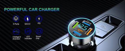 6 IN 1 Super Car Charger Adapter Mobile Phone