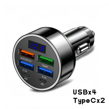 6 IN 1 Super Car Charger Adapter Mobile Phone