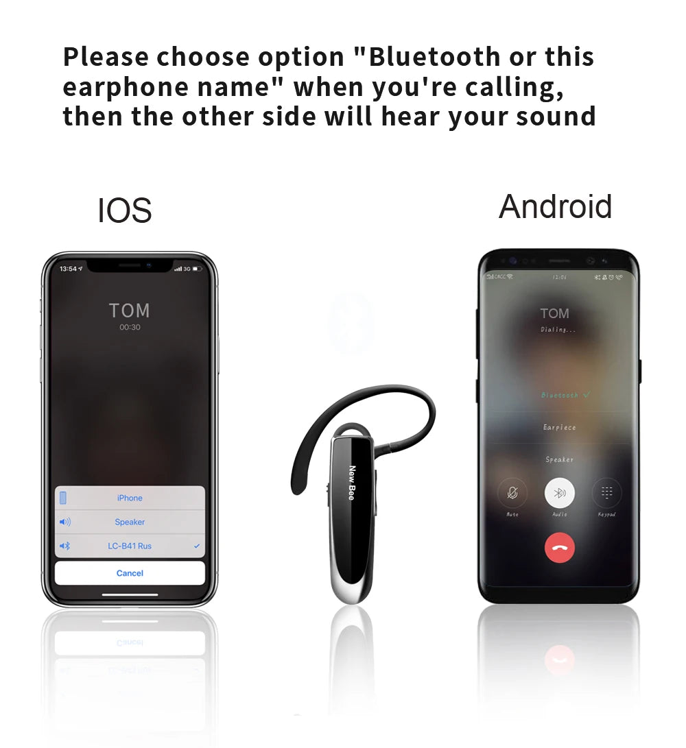 New Bee LC-B41 Bluetooth Wireless Headset V5. with Mic 24Hrs Talking Time