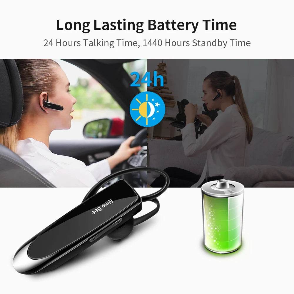 New Bee LC-B41 Bluetooth Wireless Headset V5. with Mic 24Hrs Talking Time