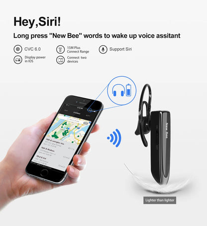New Bee LC-B41 Bluetooth Wireless Headset V5. with Mic 24Hrs Talking Time