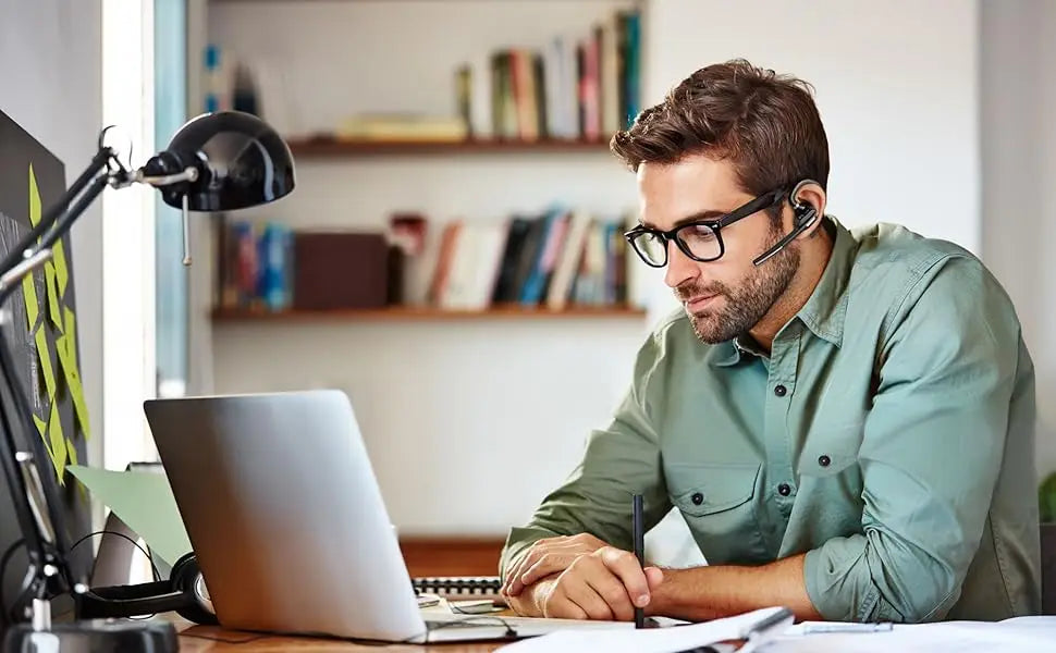 Bluetooth Headset with Noise-Cancelling Mic LED Charging Case