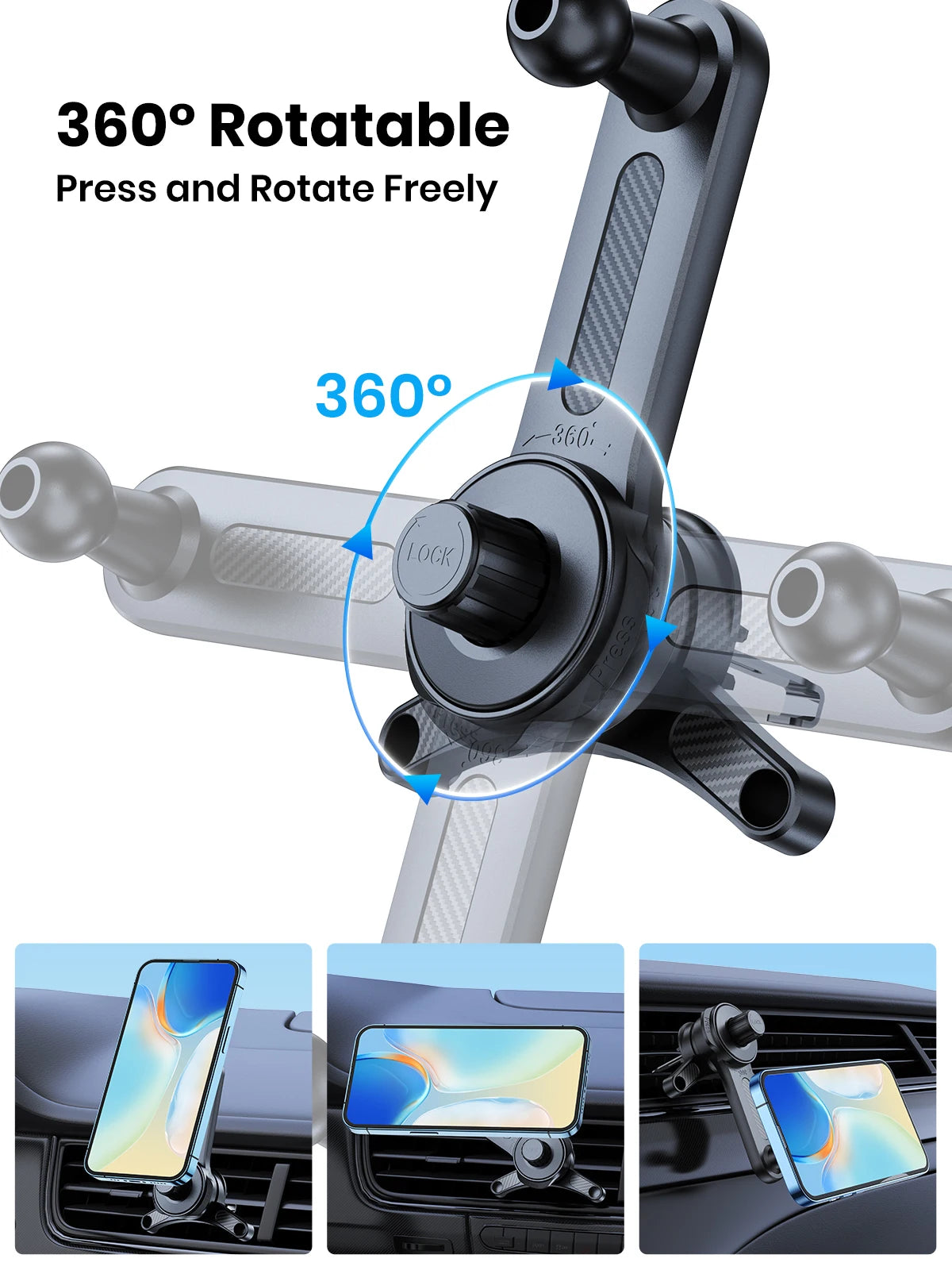 TOPK Fits MagSafe Car Phone Holder, Strong Magnetic