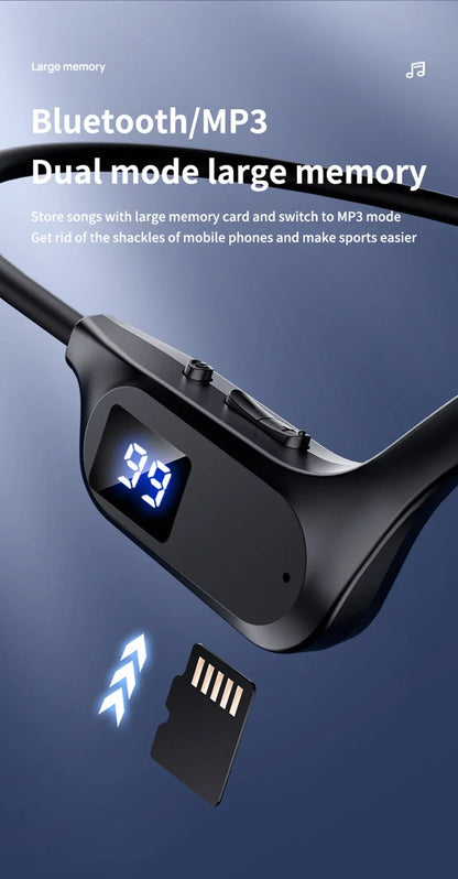 Xiaomi X7 Wireless Bone Conduction Earphone Sport Bluetooth Compatible Memory Card Digital Display With Mic For Sports Earbuds
