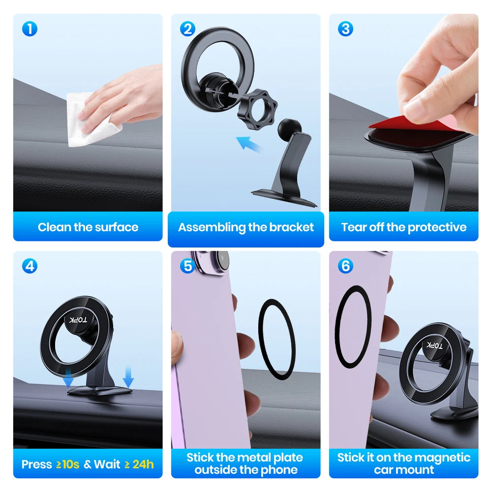 TOPK for MagSafe Car Phone Holder Strong Magnet