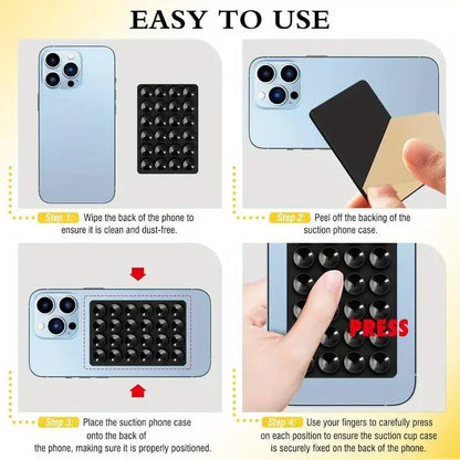 Mat Multifunctional Suction Cup Wall Stand Square Anti-Slip Single-Sided Case Mount Back Sticker