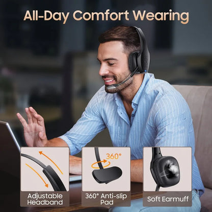 Trucker Bluetooth Headset with 55H of Talk Time All-Day Comfort