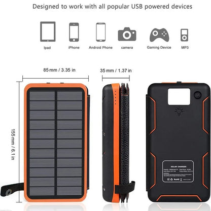 20000mAh Waterproof Solar Powerbank Outdoor Camping