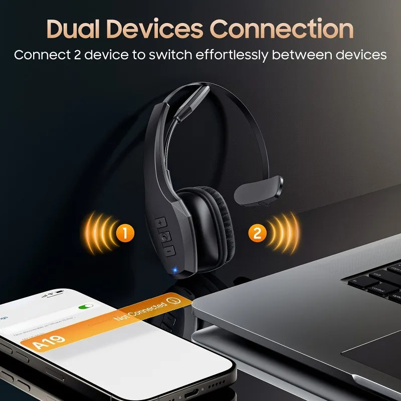 Trucker Bluetooth Headset with 55H of Talk Time All-Day Comfort