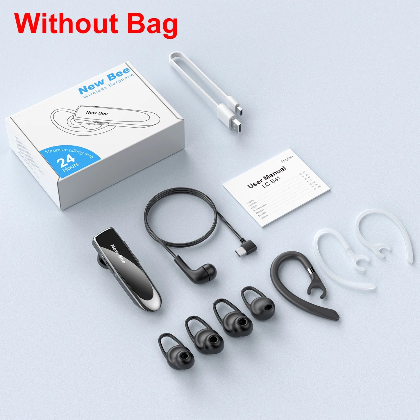 New Bee LC-B41 Bluetooth Wireless Headset V5. with Mic 24Hrs Talking Time
