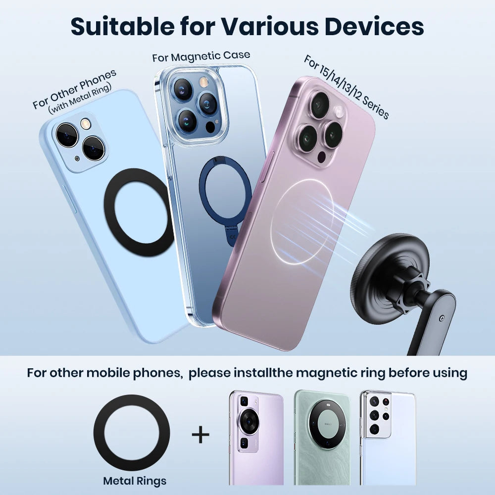 TOPK Fits MagSafe Car Phone Holder, Strong Magnetic