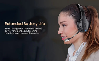 Trucker Bluetooth Headset with 55H of Talk Time All-Day Comfort