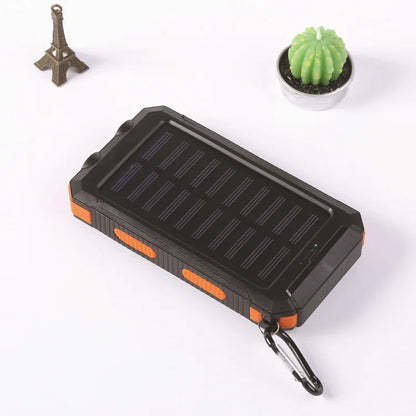 Power Bank 20000mah Solar Panel Dual USB - SOS Light Flash Compass