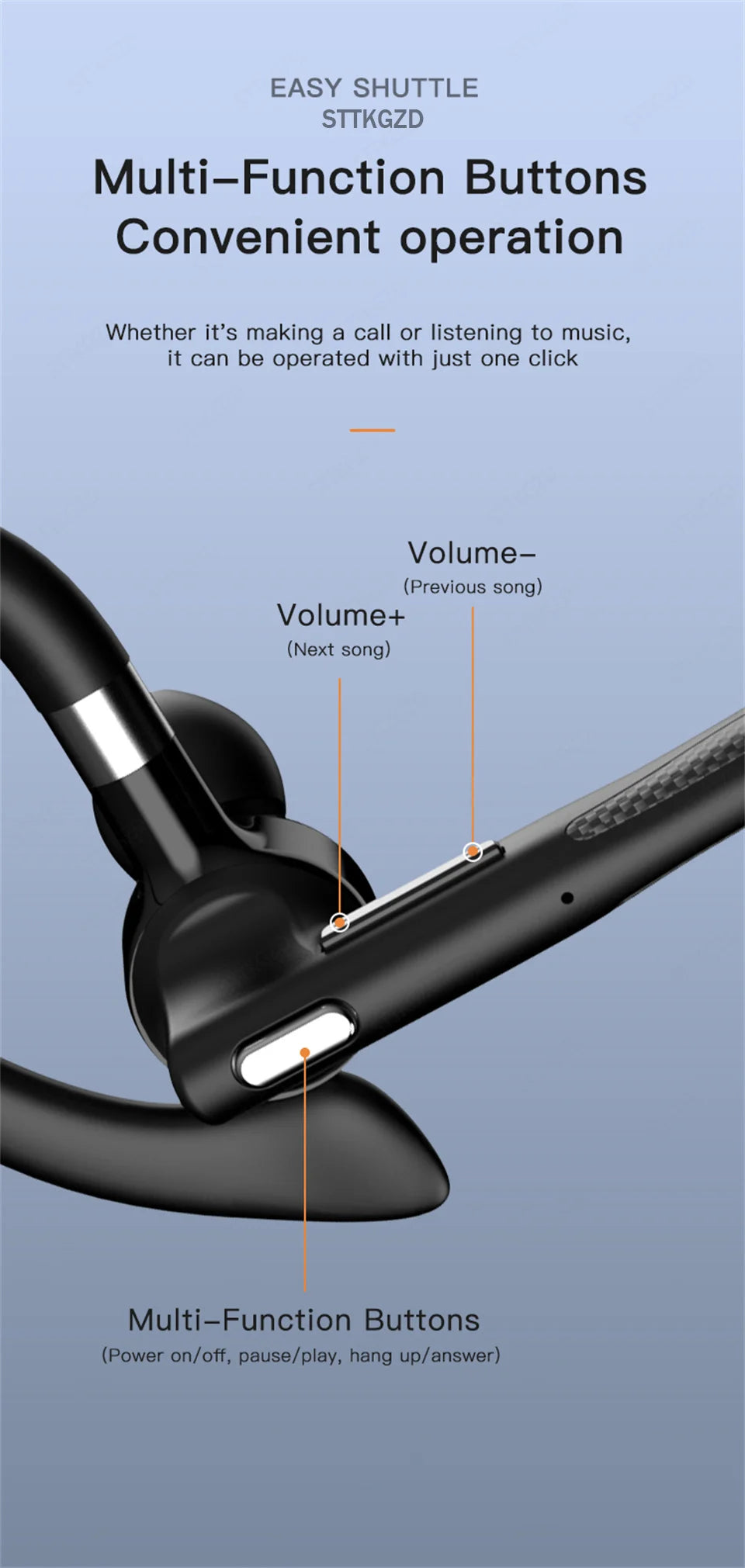 Wireless Headphones With Dual Microphone Bluetooth Earphone ENC Noise Cancelling Hands-free Headset Busines Auriculares Driving