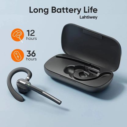 Bluetooth Headset with Noise-Cancelling Mic LED Charging Case