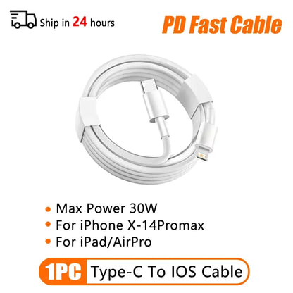 5Pcs PD 60W Original Fast Charging USB C Cable for iPhone 16 15 14 8 7 Plus 13 12 11 Pro XS Max XR X Type C USB A Charger Cable