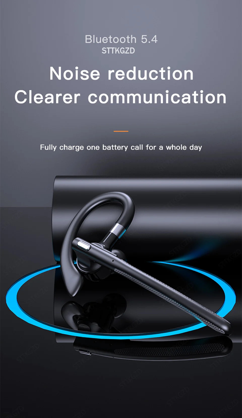 Wireless Headphones With Dual Microphone Bluetooth Earphone ENC Noise Cancelling Hands-free Headset Busines Auriculares Driving