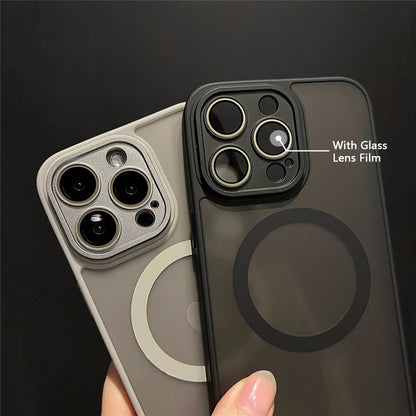 Transparent For Magesafe Magnetic Wireless Charge Case For iPhone