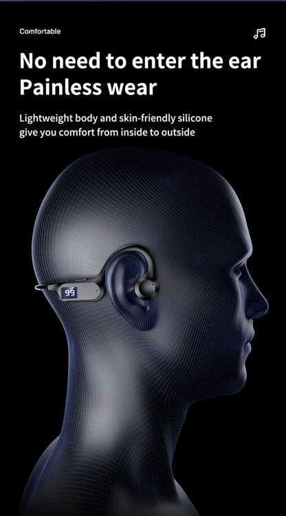 Xiaomi X7 Wireless Bone Conduction Earphone Sport Bluetooth Compatible Memory Card Digital Display With Mic For Sports Earbuds