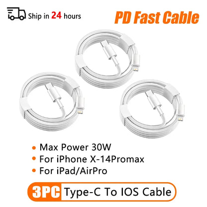5Pcs PD 60W Original Fast Charging USB C Cable for iPhone 16 15 14 8 7 Plus 13 12 11 Pro XS Max XR X Type C USB A Charger Cable