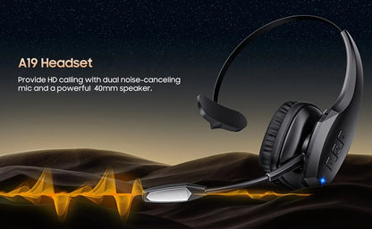 Trucker Bluetooth Headset with 55H of Talk Time All-Day Comfort