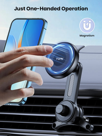 TOPK Fits MagSafe Car Phone Holder, Strong Magnetic