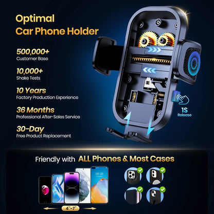 TOPK Car Phone Holder Mount Adjustable Cradle 360° Rotation