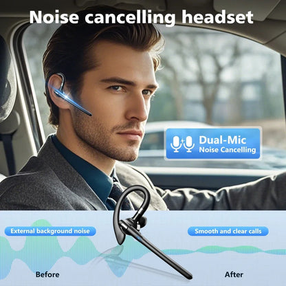 Wireless Headphones With Dual Microphone Bluetooth Earphone ENC Noise Cancelling Hands-free Headset Busines Auriculares Driving
