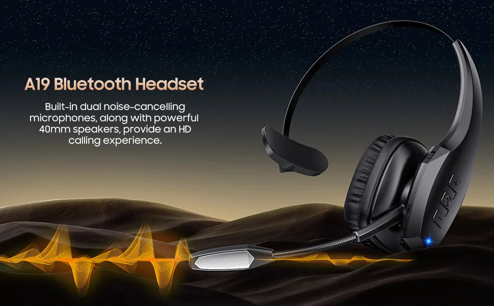 Trucker Bluetooth Headset, Wireless Headset with Mic