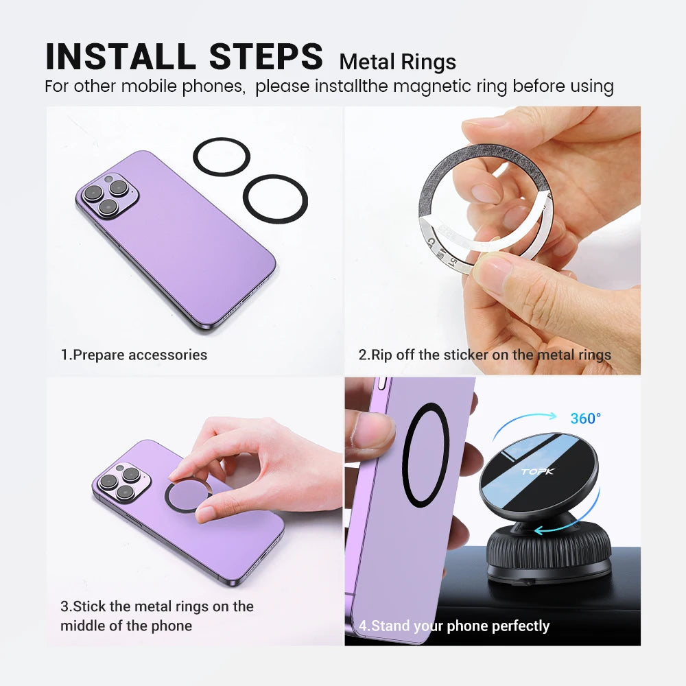 TOPK D56X For Mag-Safe Magnetic Car Phone Holder