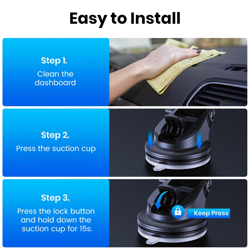 TOPK Car Phone Holder Mount Adjustable Cradle 360° Rotation