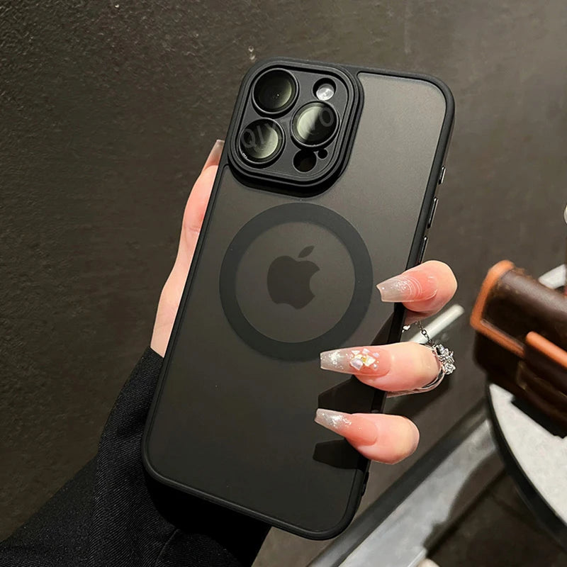 Transparent For Magesafe Magnetic Wireless Charge Case For iPhone