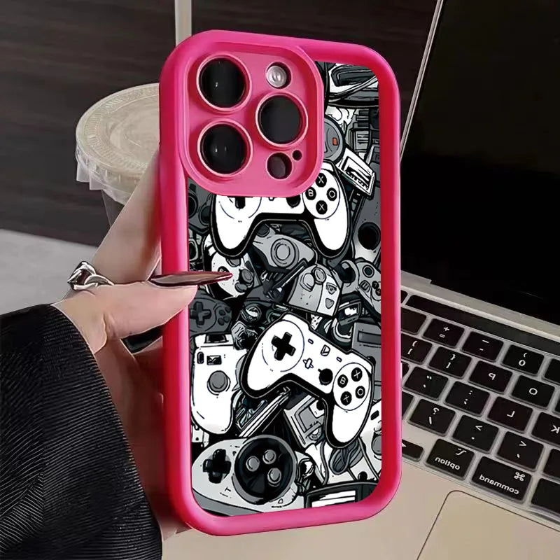 Case For iPhone 16E 14 16 Pro Max Cases iPhone 15 Case Game Controller Graphic Case For iPhone 11 12 13 XS X 7 8 Plus SE2 Cover