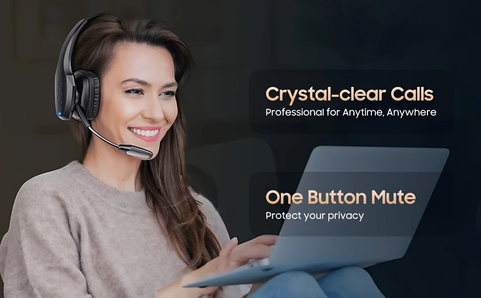 Trucker Bluetooth Headset with 55H of Talk Time All-Day Comfort