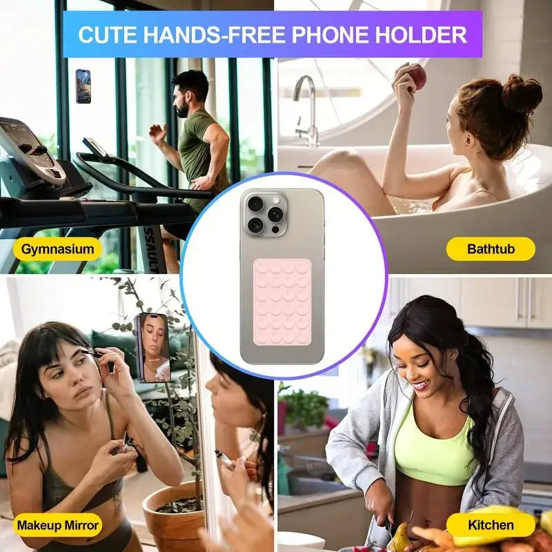 Mat Multifunctional Suction Cup Wall Stand Square Anti-Slip Single-Sided Case Mount Back Sticker