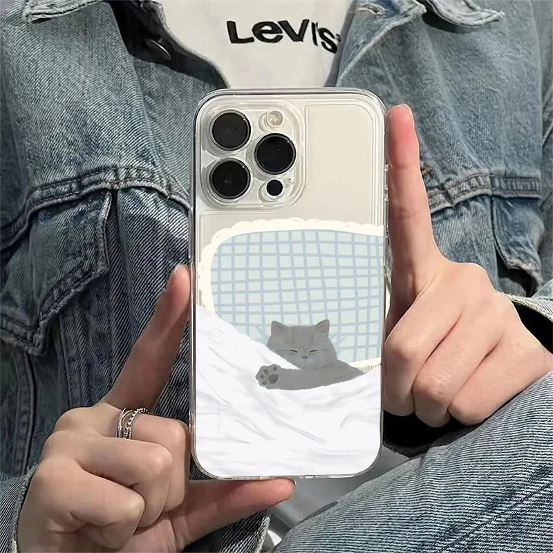 Dog Cat Couple Phone Case For iPhone