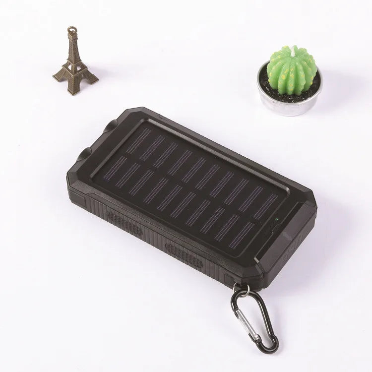 Power Bank 20000mah Solar Panel Dual USB - SOS Light Flash Compass