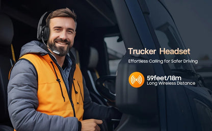 Trucker Bluetooth Headset with 55H of Talk Time All-Day Comfort
