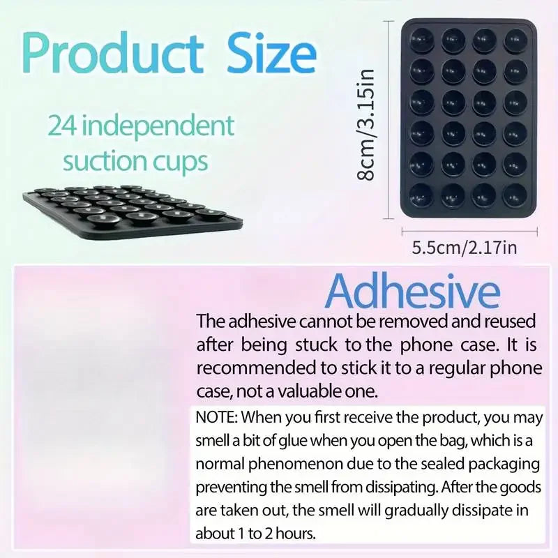 Mat Multifunctional Suction Cup Wall Stand Square Anti-Slip Single-Sided Case Mount Back Sticker