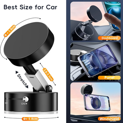 2025 New Model 360-Degree Rotating Aluminum Alloy Magnetic Vacuum Suction Cup
