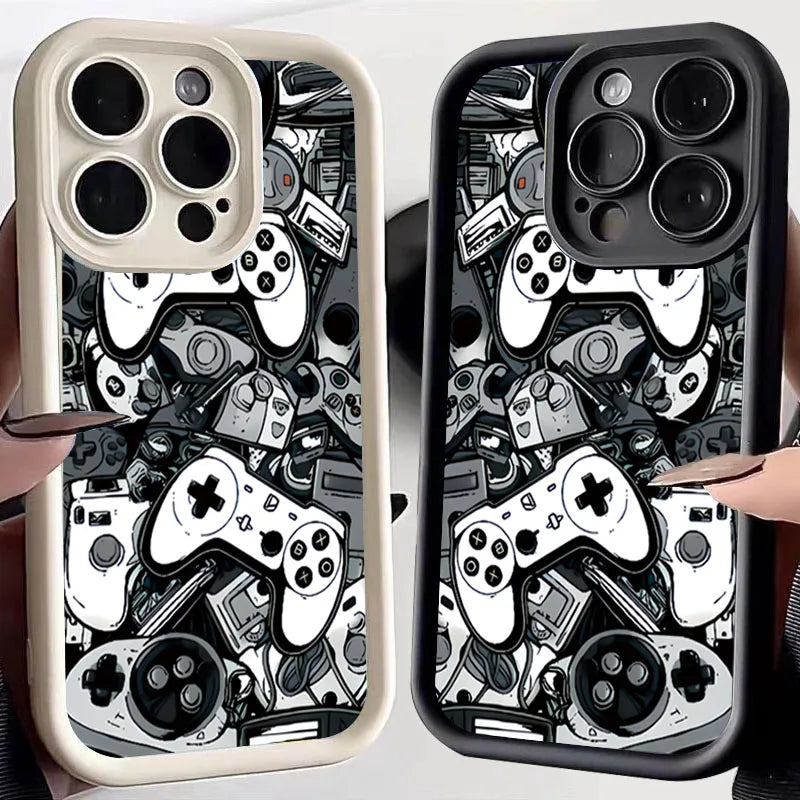 Case For iPhone 16E 14 16 Pro Max Cases iPhone 15 Case Game Controller Graphic Case For iPhone 11 12 13 XS X 7 8 Plus SE2 Cover